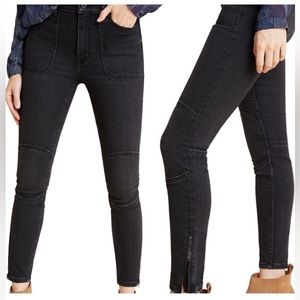 ANTHRO | PILCRO - black moto jean high rise